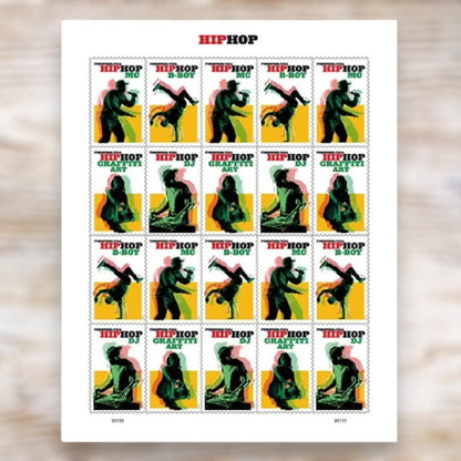 Hip Hop 2020 Forever Postage Stamps Self-Adhesive Sheet for Commemorative Mail