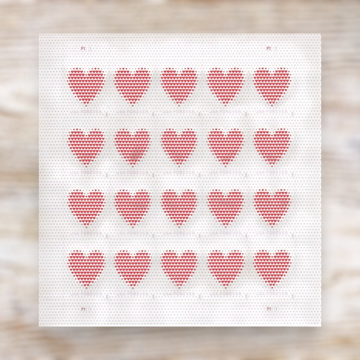 2020 Made of Hearts Forever Postage Stamps Self-Adhesive Sheet for Love and Wedding Mail
