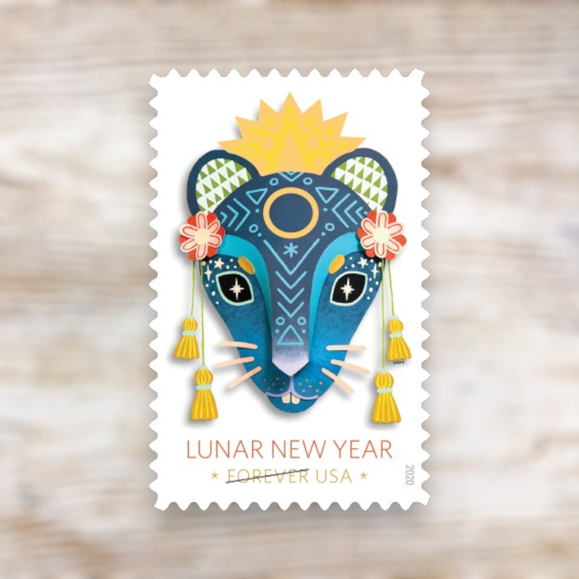 Lunar New Year Year of the Rat 2020 Forever Postage Stamps Self-Adhesive Booklet for Holiday Mail