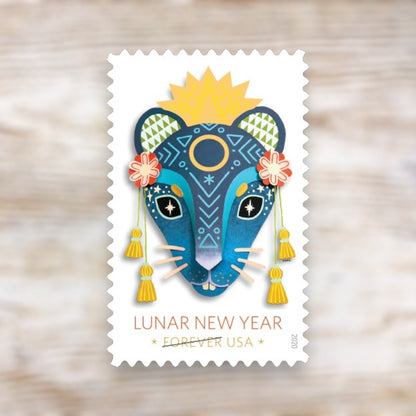 Lunar New Year Year of the Rat 2020 Forever Postage Stamps Self-Adhesive Booklet for Holiday Mail