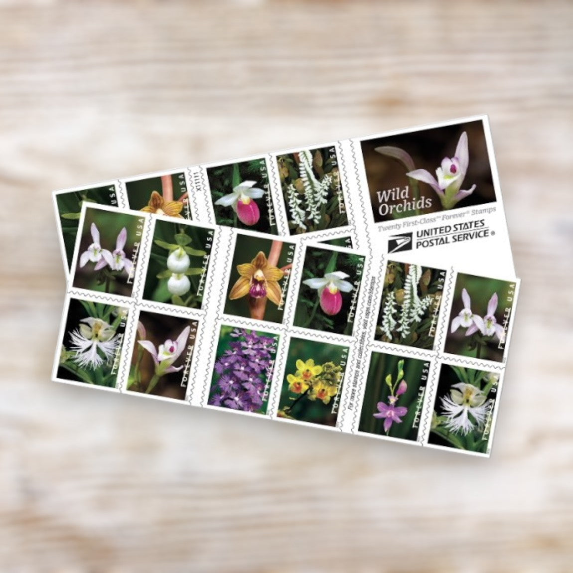 2020 Wild Orchids Forever Postage Stamps Self-Adhesive Booklet for Everyday Mail and Invitations
