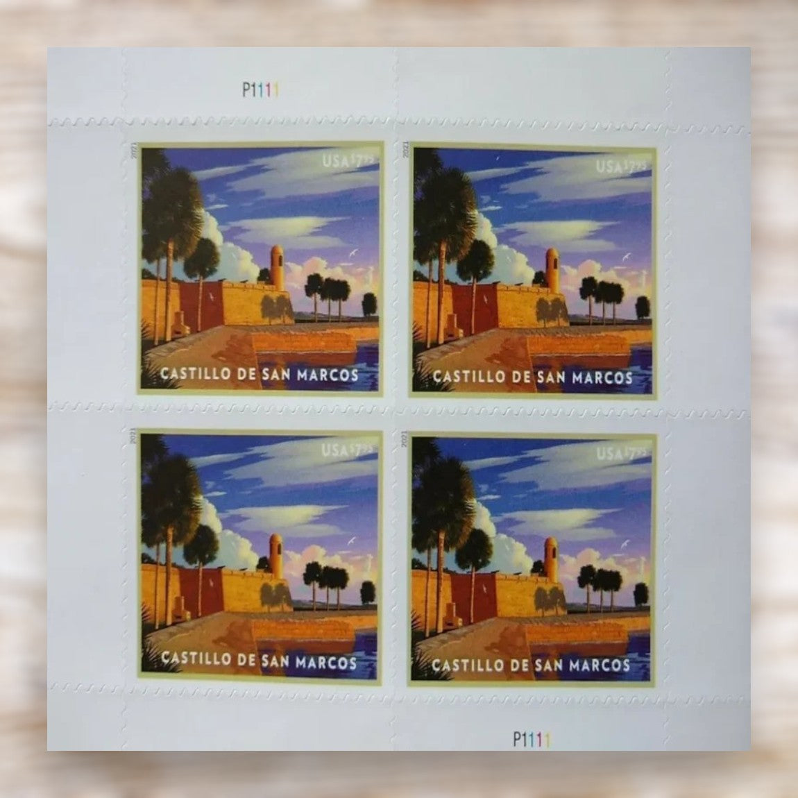 2021 Castillo de San Marcos $7.95 Priority Mail Stamps Self-Adhesive Sheet