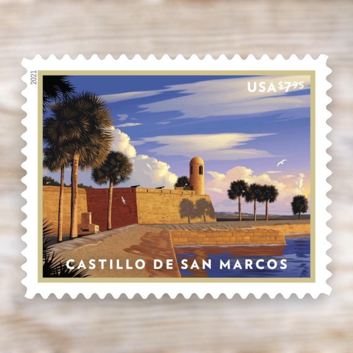 2021 Castillo de San Marcos $7.95 Priority Mail Stamps Self-Adhesive Sheet