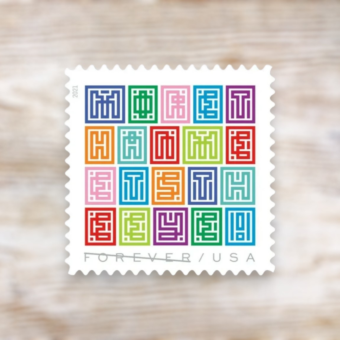 Mystery Message 2021 Forever Postage Stamps Self-Adhesive Sheet for Cards and Notes