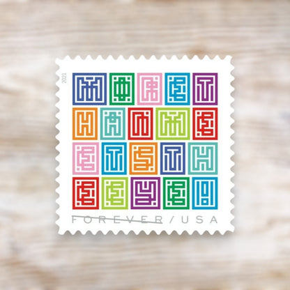 Mystery Message 2021 Forever Postage Stamps Self-Adhesive Sheet for Cards and Notes