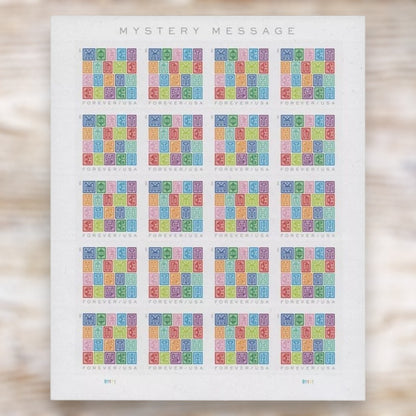 Mystery Message 2021 Forever Postage Stamps Self-Adhesive Sheet for Cards and Notes