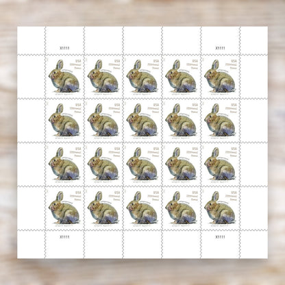 Brush Rabbit 2021 Additional Ounce Postage Stamps Self-Adhesive Sheet for Extra Postage