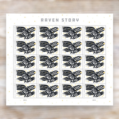 Raven Story 2021 Forever Postage Stamps Self-Adhesive Sheet for Commemorative Mail