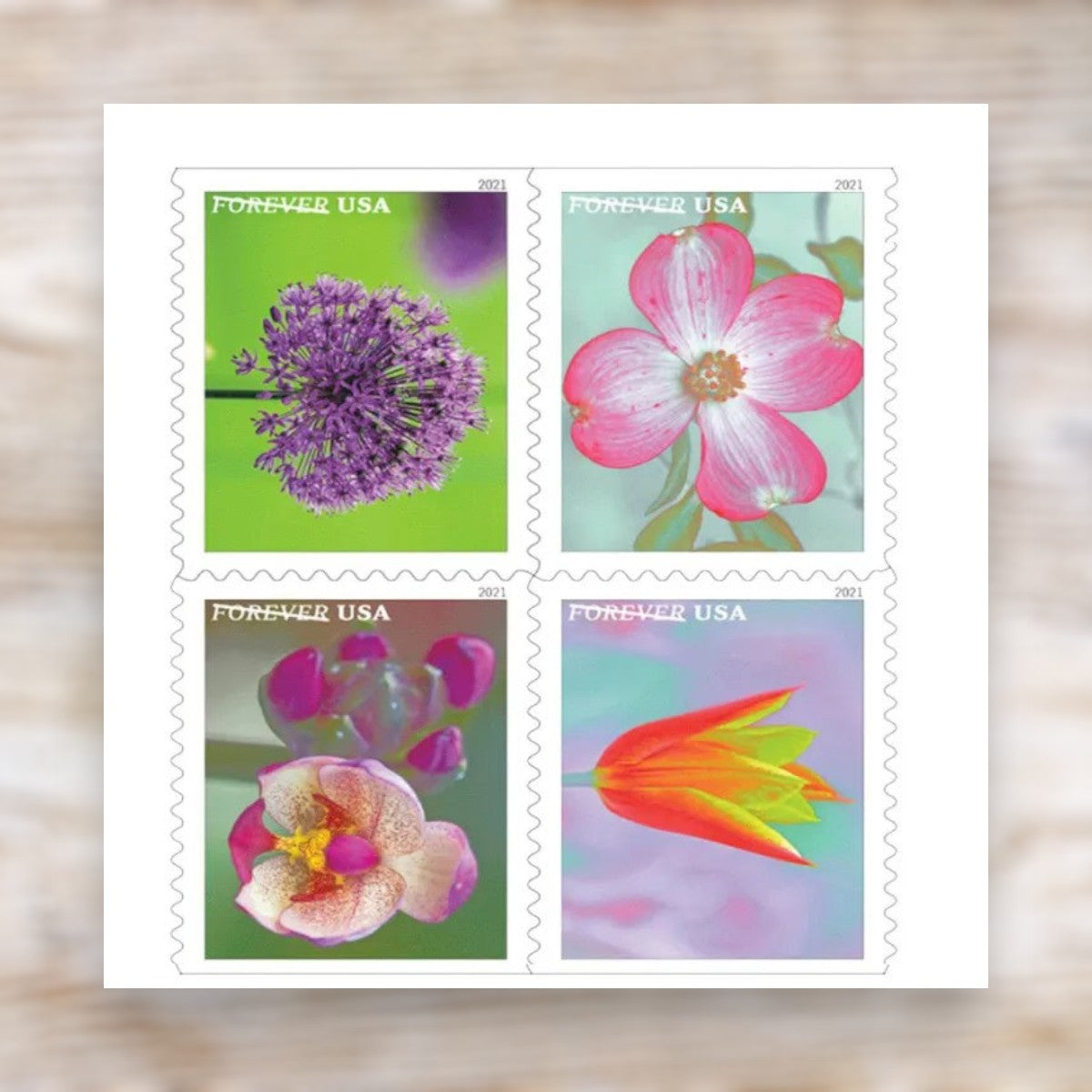 Garden Beauty 2021 Forever Postage Stamps Adhesive Booklet for Wedding Invitations