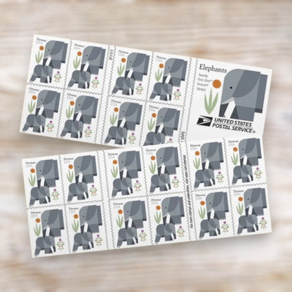 Elephants 2022 Forever Postage Stamps Self-Adhesive Booklet for Everyday Mail