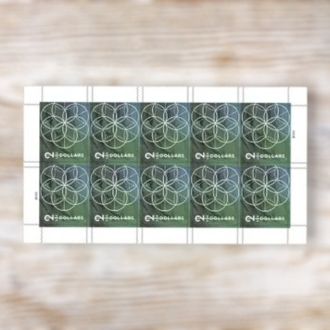 2022 Floral Geometry $2 Stamps Self-Adhesive Sheet for Packages and Large Envelopes