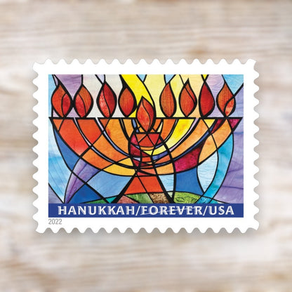 Hanukkah 2022 Forever Postage Stamps Self-Adhesive Sheet for Holiday Mail