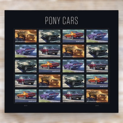 Pony Cars 2022 Forever Postage Stamps Self-Adhesive Sheet for Commemorative Mail