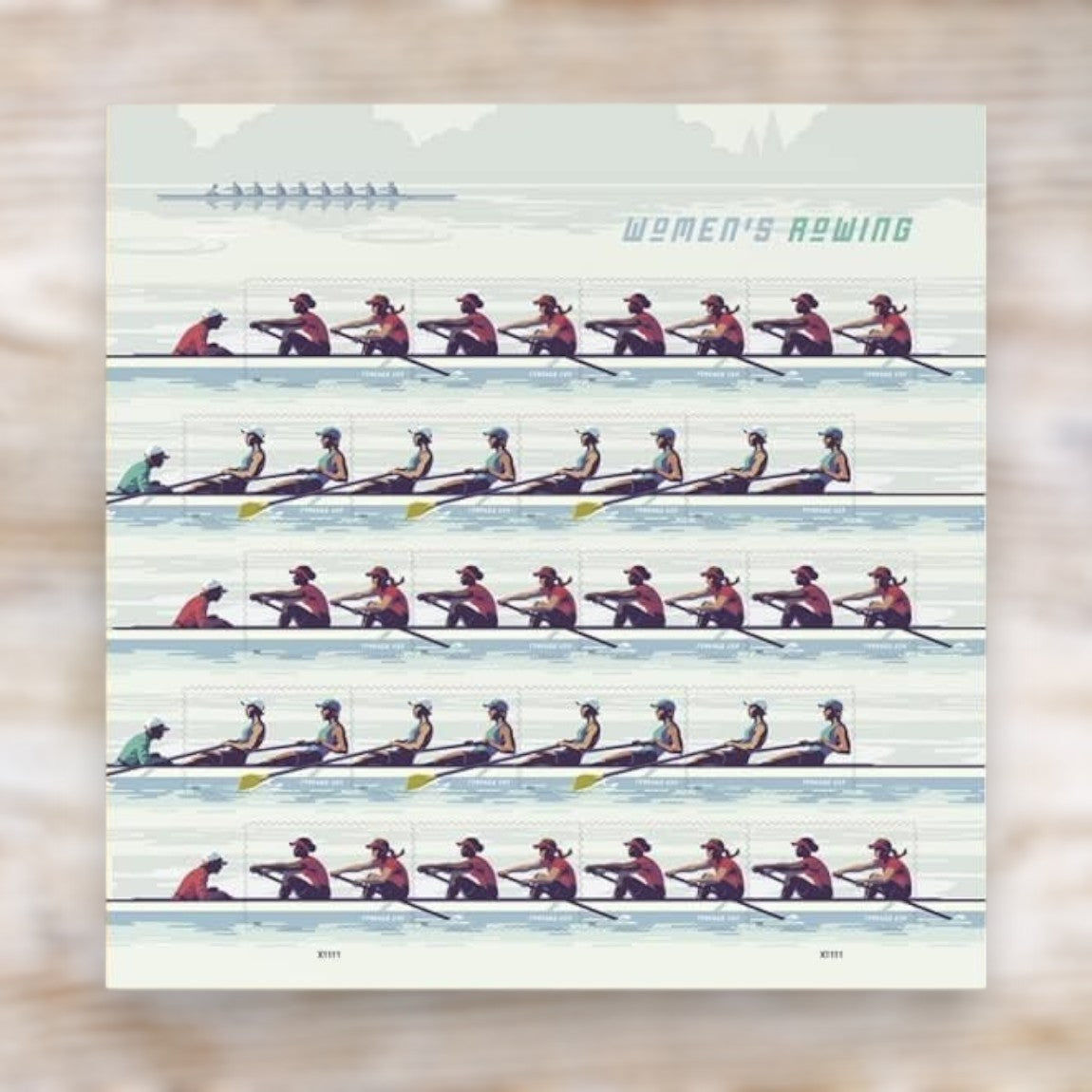 Women's Rowing 2022 Forever Postage Stamps Self-Adhesive Sheet for Commemorative Mail