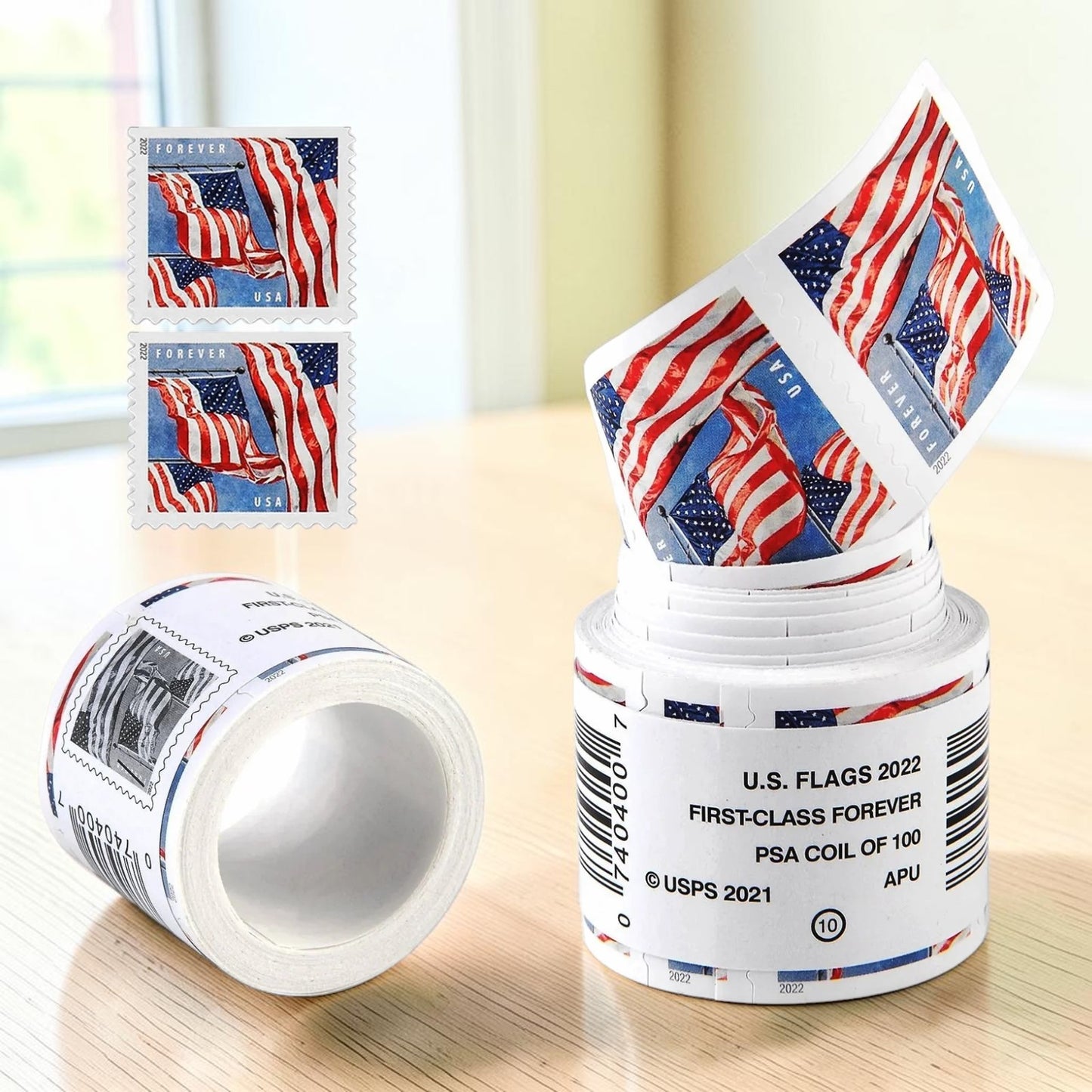 U.S. Flag Forever Stamps Bulk Pack – 50,000 Stamps / 500 Rolls – Multiple Years Available