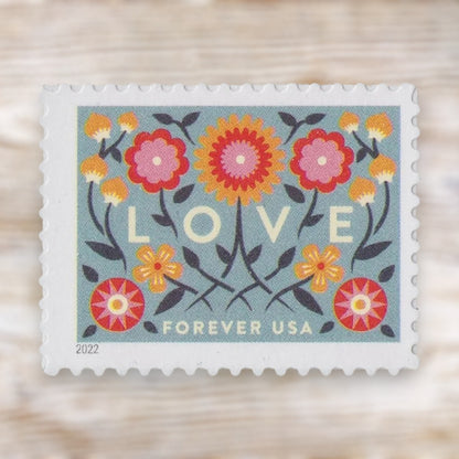 Love 2022 Forever Postage Stamps Self-Adhesive Sheet for Love and Wedding Mail
