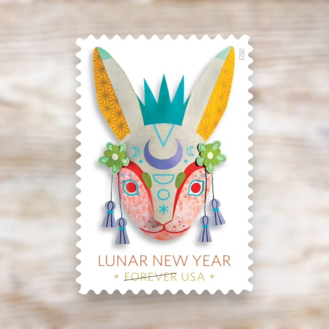 Lunar New Year: Year of the Rabbit 2023 Forever Postage Stamps Self-Adhesive Sheet for Holiday Mail