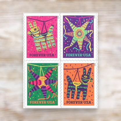 Piñatas! 2023 Forever Postage Stamps Self-Adhesive Booklet for Celebration Mail