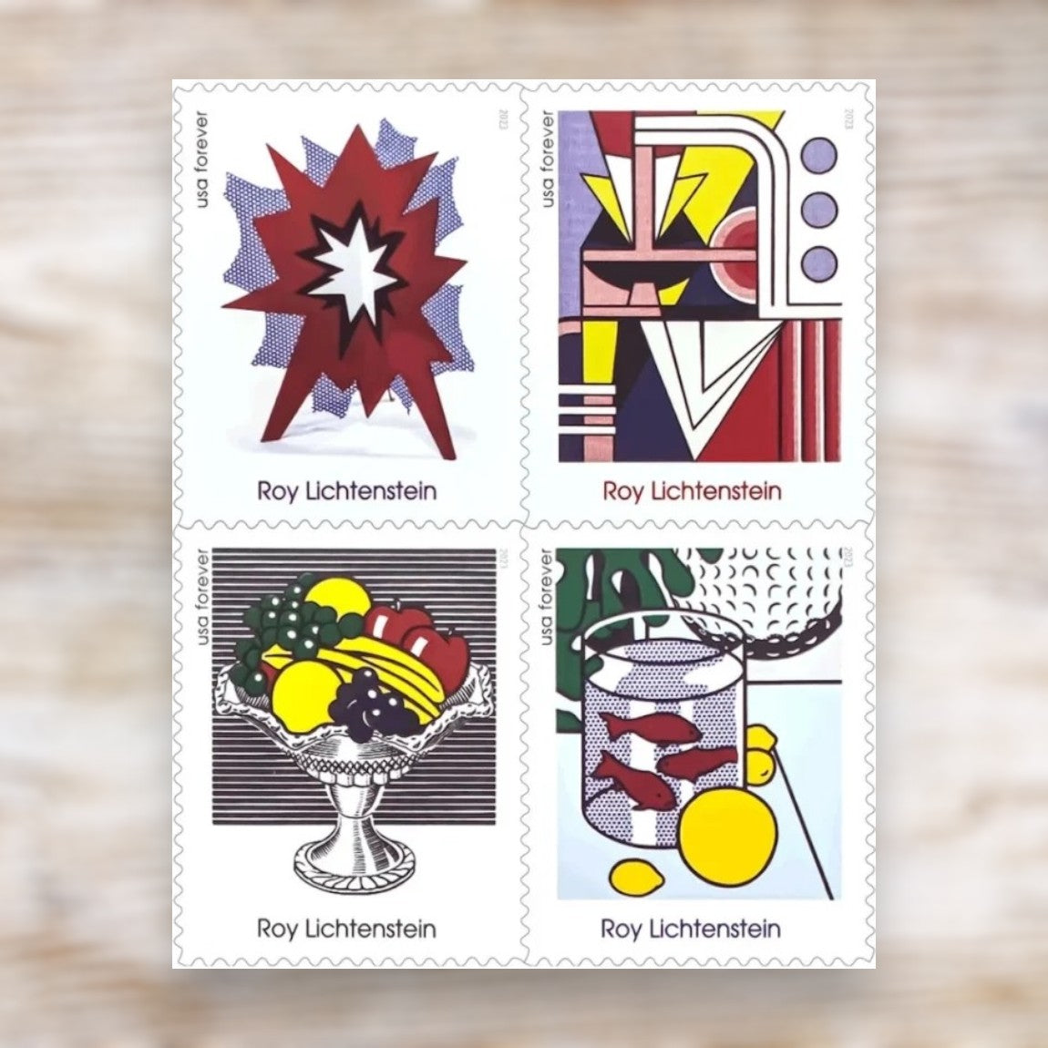 Roy Lichtenstein 2023 Forever Postage Stamps Self-Adhesive Sheet for Commemorative Mail