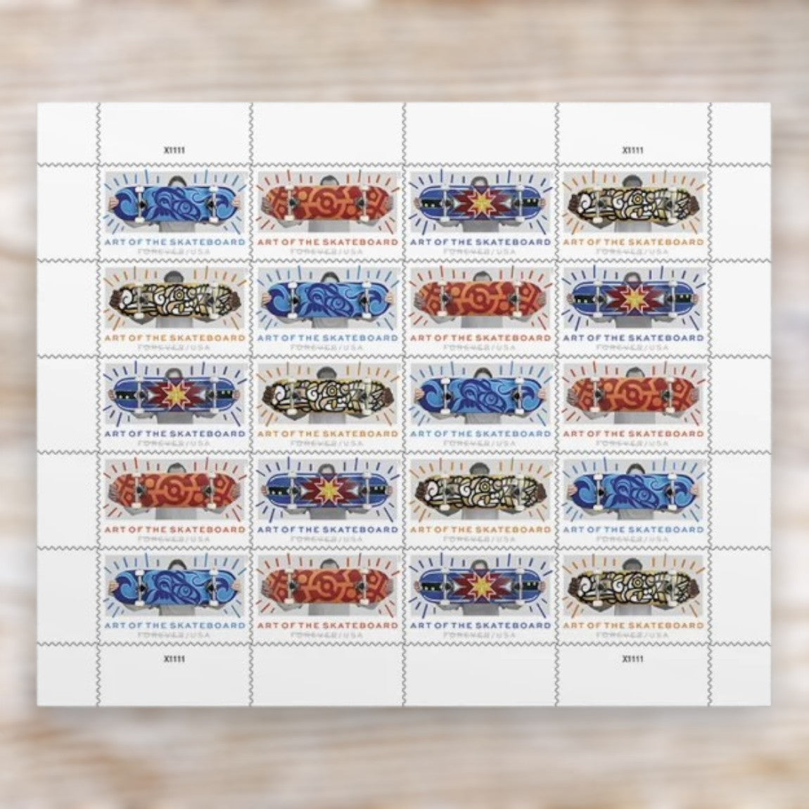 Art of the Skateboard 2023 Forever Postage Stamps Self-Adhesive Sheet for Commemorative Mail