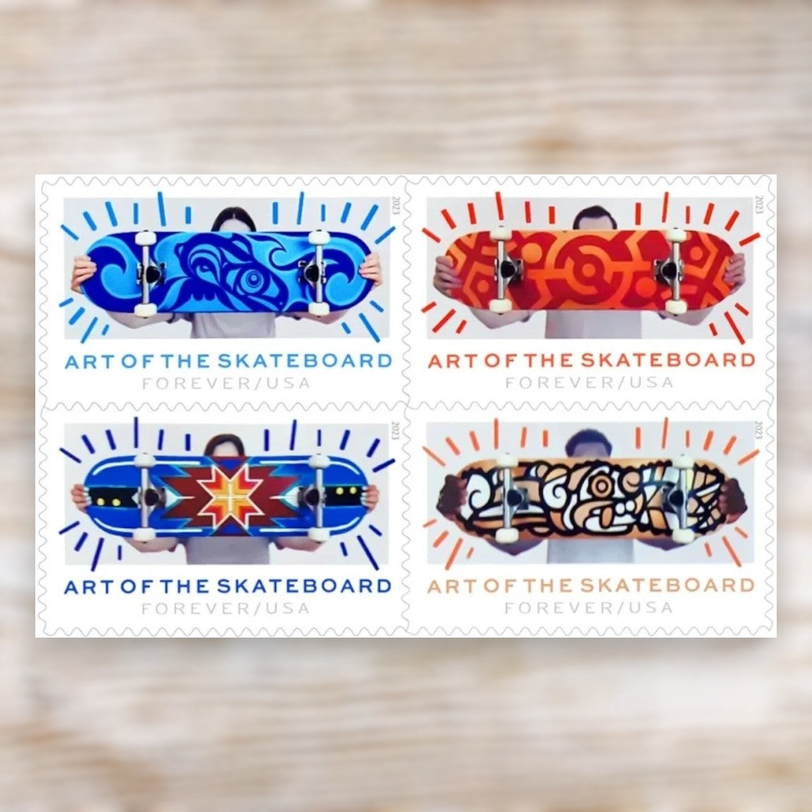 Art of the Skateboard 2023 Forever Postage Stamps Self-Adhesive Sheet for Commemorative Mail