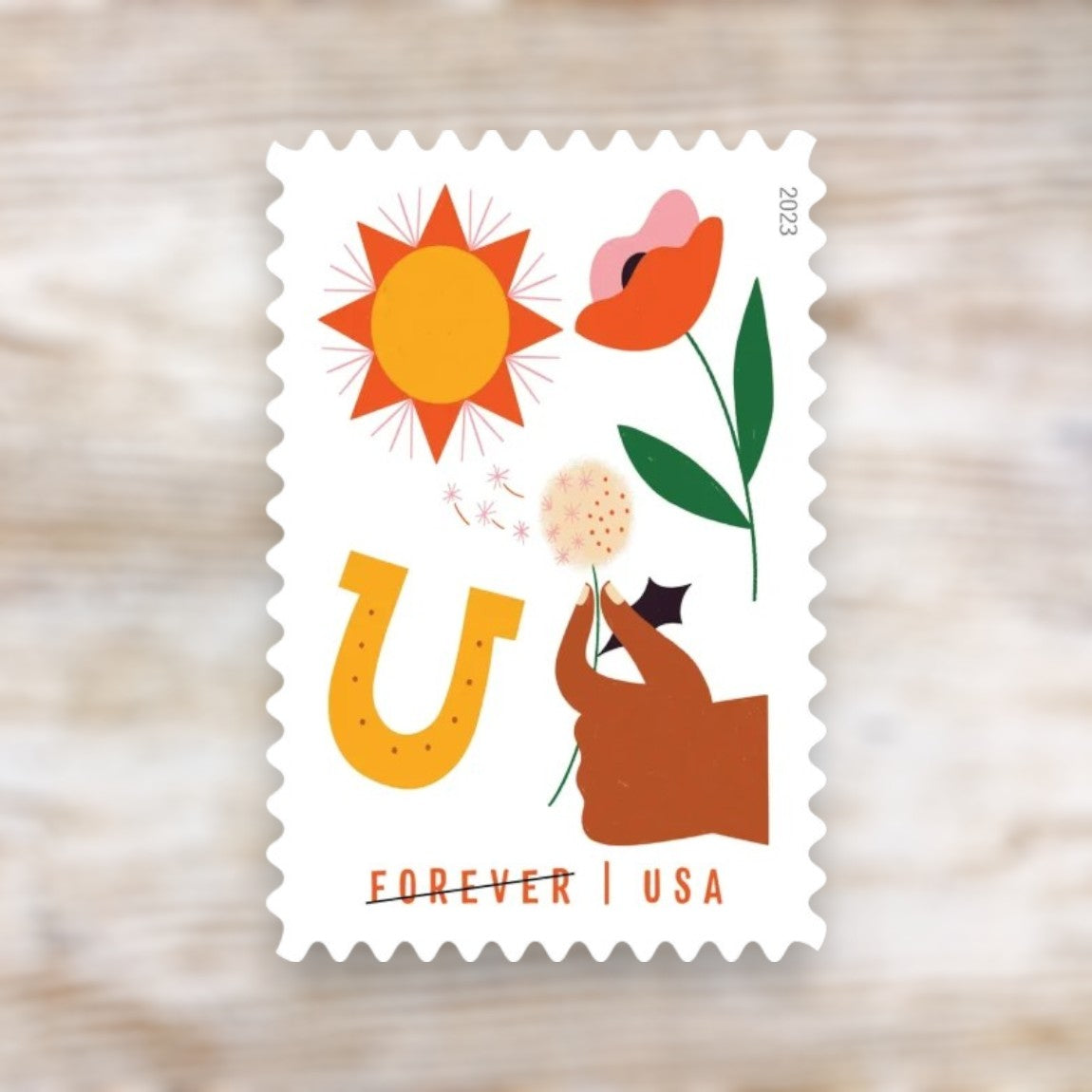Thinking of You 2023 Forever Stamps Self-Adhesive Sheet for Cards and Notes