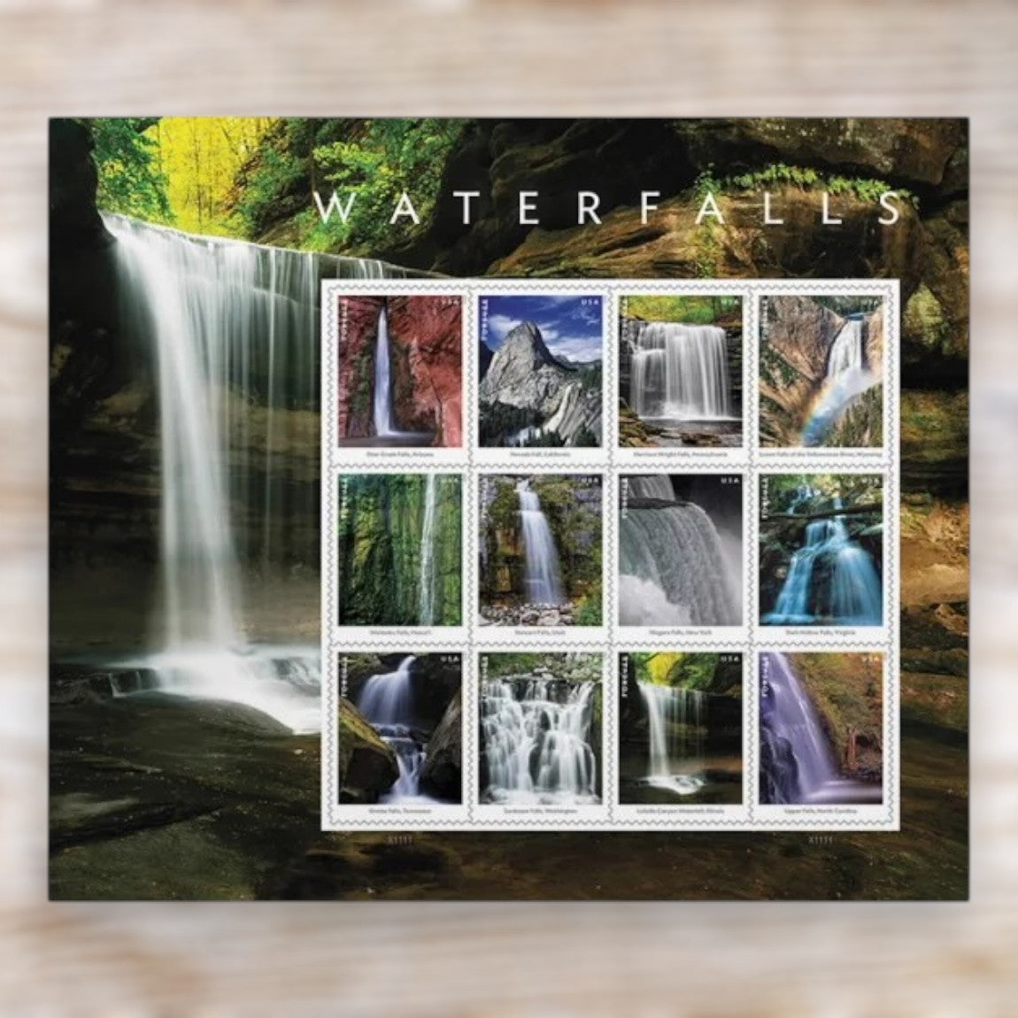 Waterfalls 2023 Forever Postage Stamps Self-Adhesive Sheet for Scenic Cards and Letters