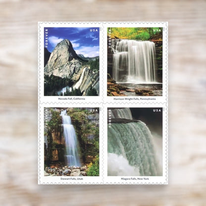 Waterfalls 2023 Forever Postage Stamps Self-Adhesive Sheet for Scenic Cards and Letters