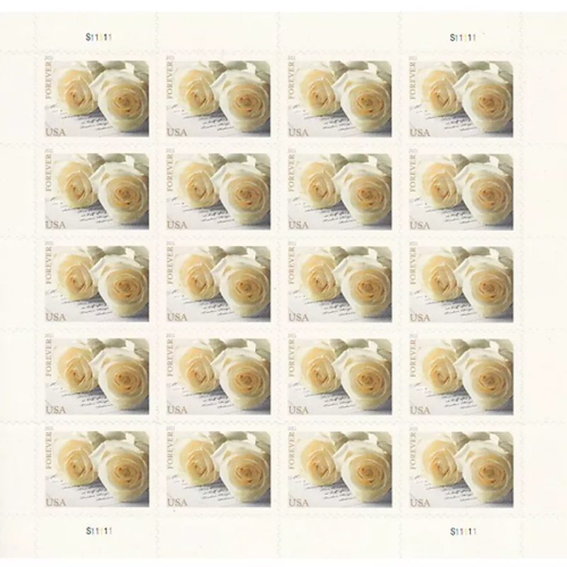 Wedding Roses 2011 Forever Postage Stamps, Adhesive Sheet