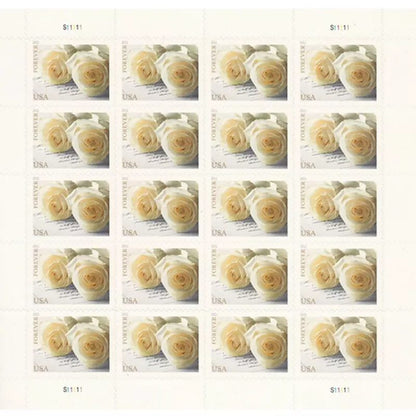 Wedding Roses 2011 Forever Postage Stamps, Adhesive Sheet