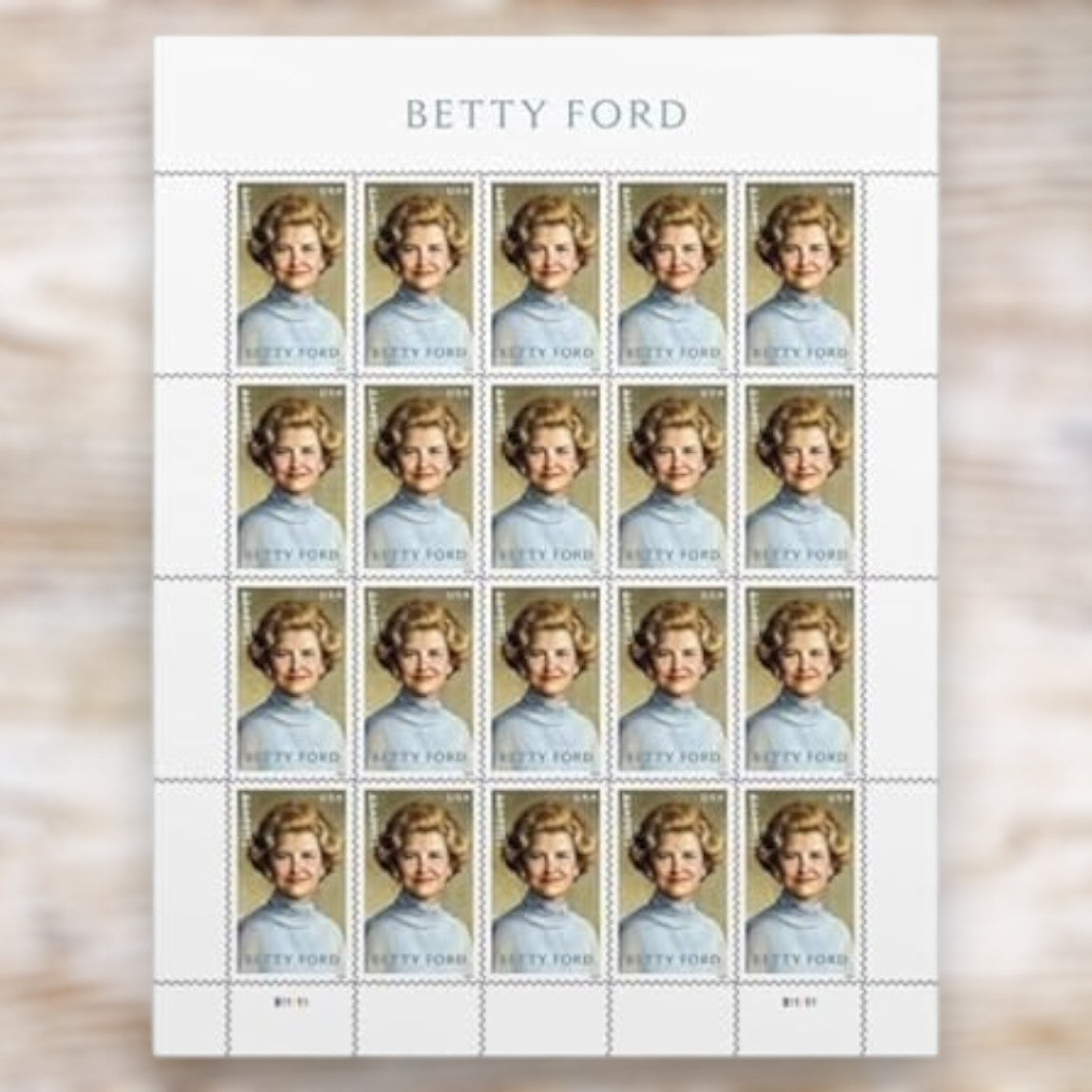 Betty Ford 2024 Forever Postage Stamps Self-Adhesive Sheet for Commemorative Mail