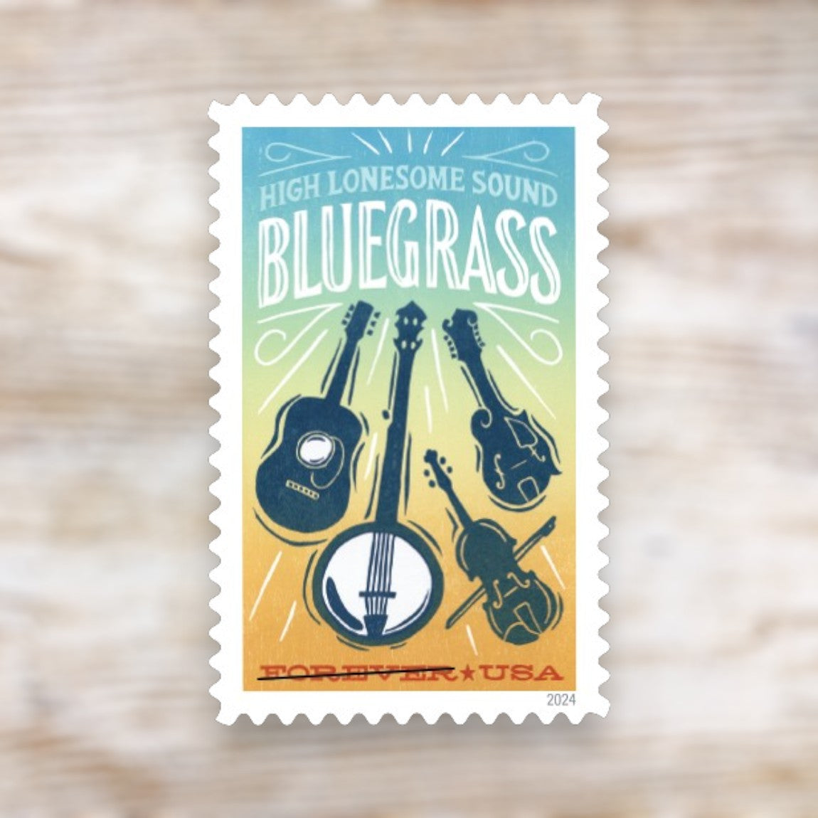 Bluegrass 2024 Forever Postage Stamps Self-Adhesive Sheet for Commemorative Mail