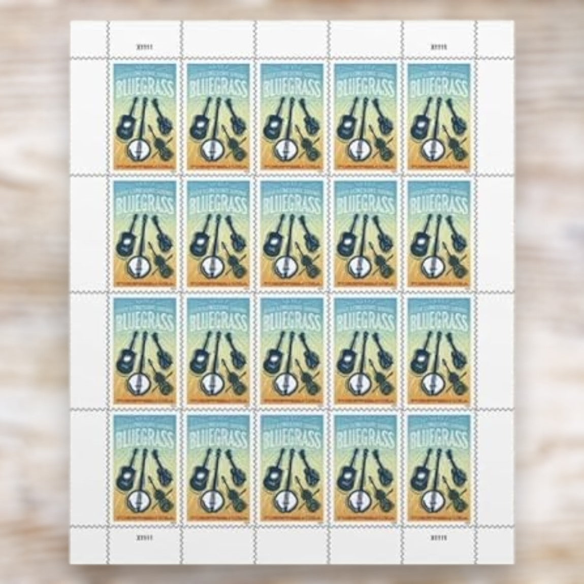Bluegrass 2024 Forever Postage Stamps Self-Adhesive Sheet for Commemorative Mail
