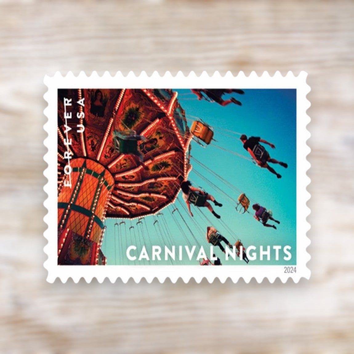 Carnival Nights 2024 Forever Postage Stamps Self-Adhesive Sheet for Greeting Cards and Letters