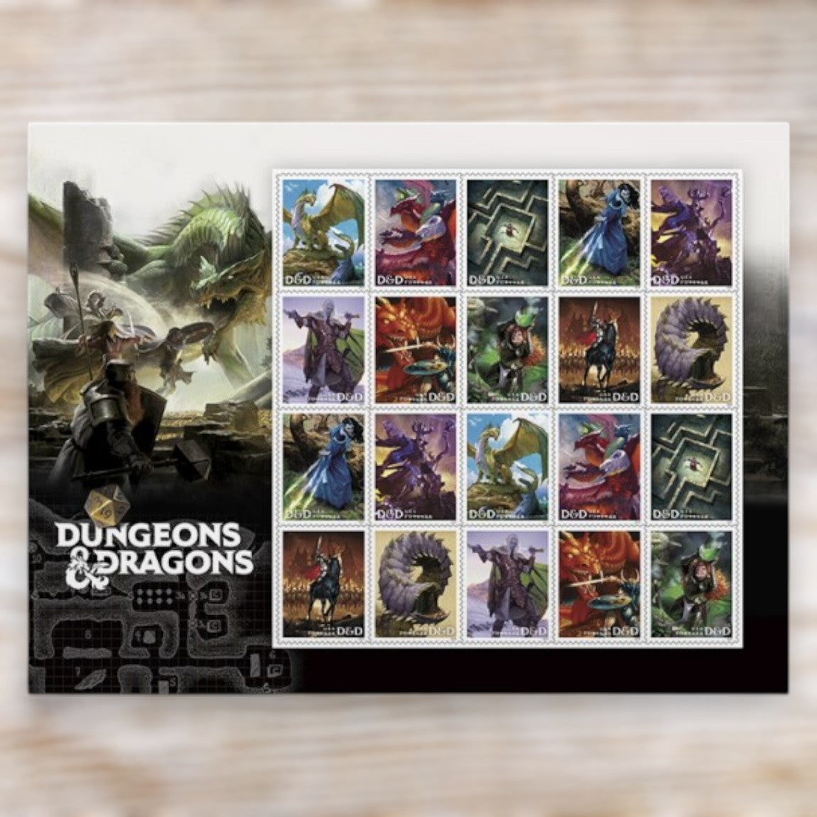 Dungeons & Dragons 2024 Forever Postage Stamps Self-Adhesive Sheet for Commemorative Mail