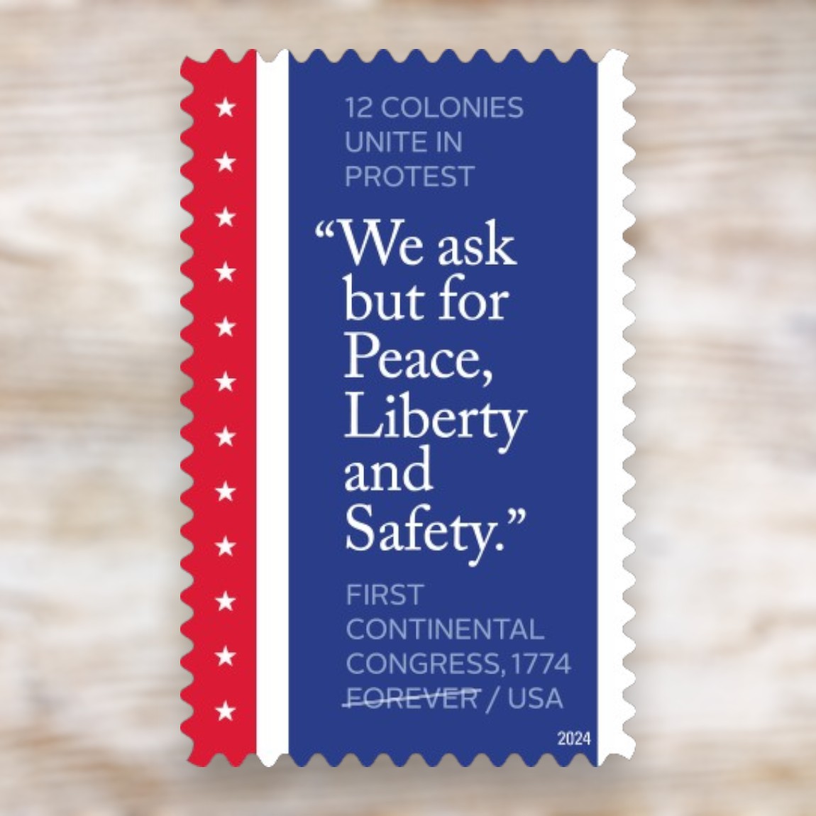 2024 First Continental Congress, 1774 Forever Postage Stamps Self-Adhesive Sheet for Commemorative Mail