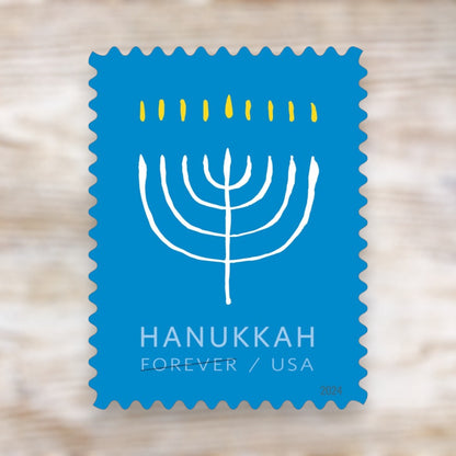 Hanukkah 2024 Forever Postage Stamps Self-Adhesive Sheet for Holiday Mail