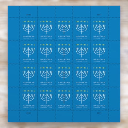 Hanukkah 2024 Forever Postage Stamps Self-Adhesive Sheet for Holiday Mail