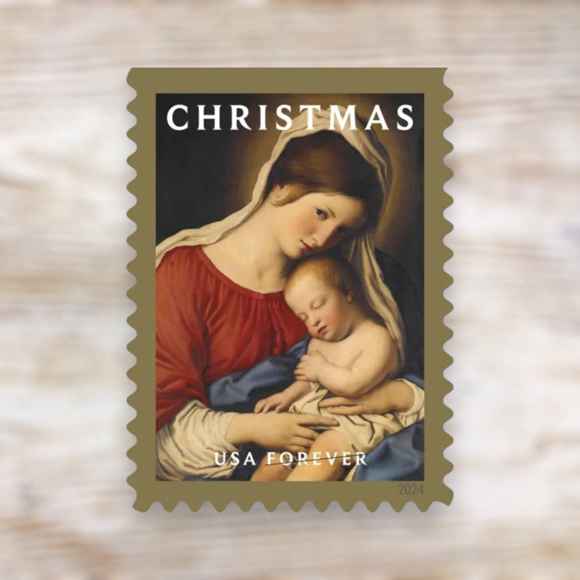 Christmas Madonna and Child 2024 Forever Postage Stamps Self-Adhesive Booklet for Holiday Mail