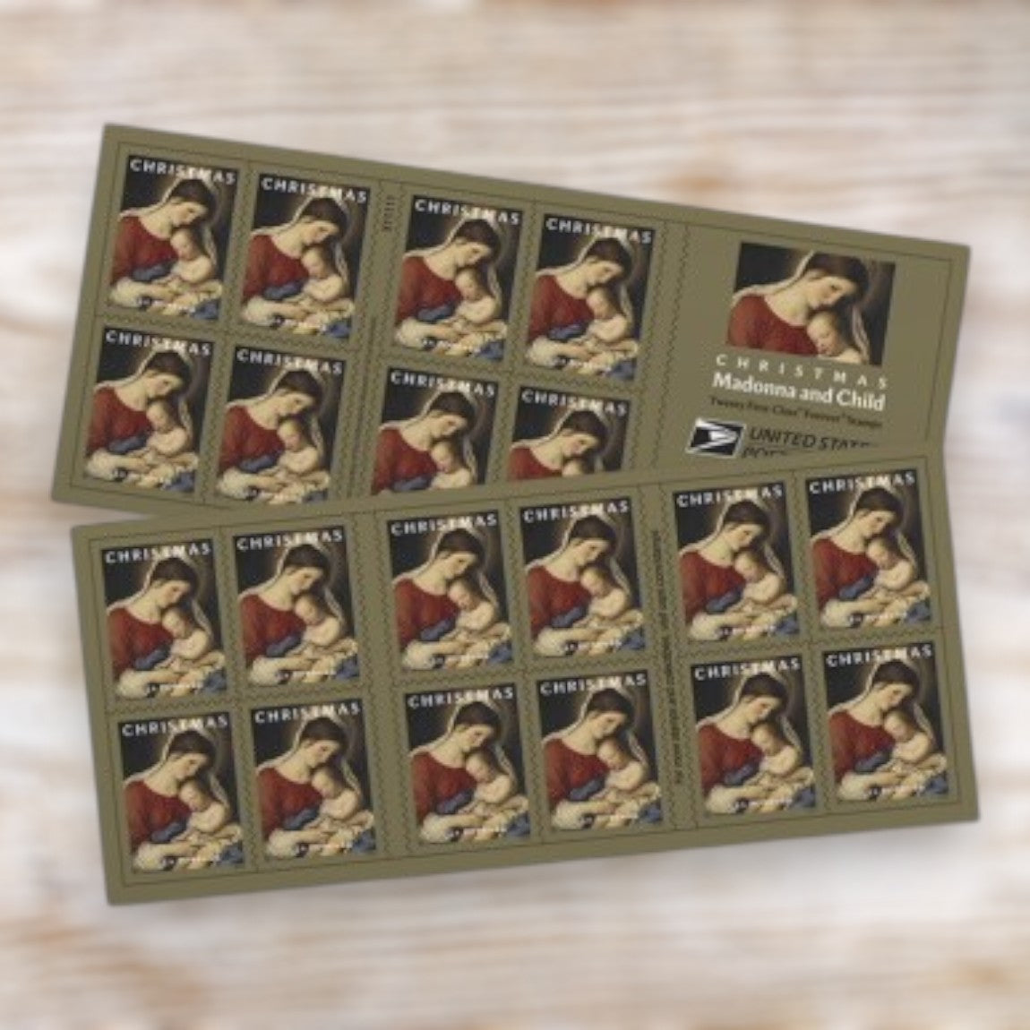Christmas Madonna and Child 2024 Forever Postage Stamps Self-Adhesive Booklet for Holiday Mail