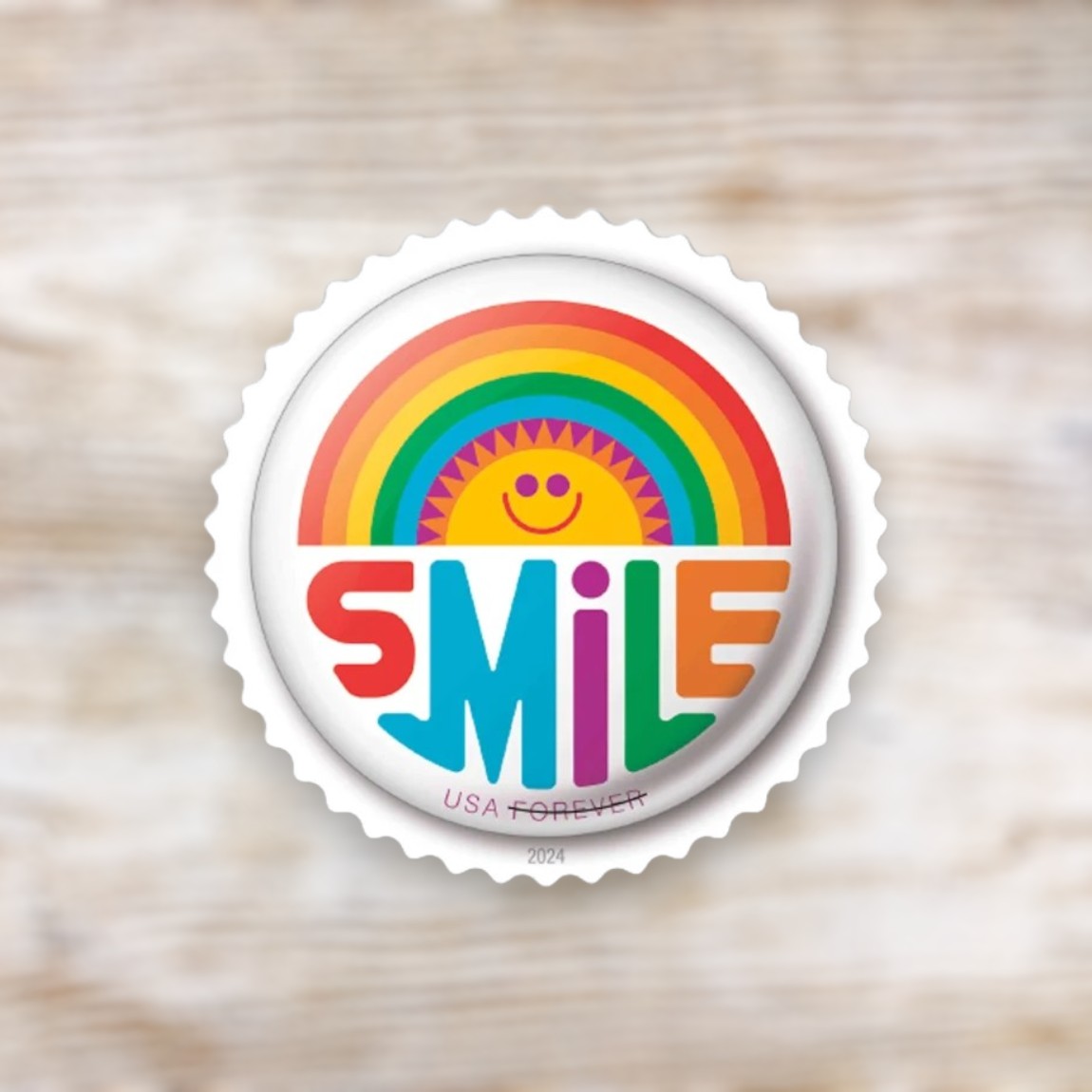 Pinback Buttons 2024 Forever Postage Stamps Self-Adhesive Sheet for Greeting Cards and Letters