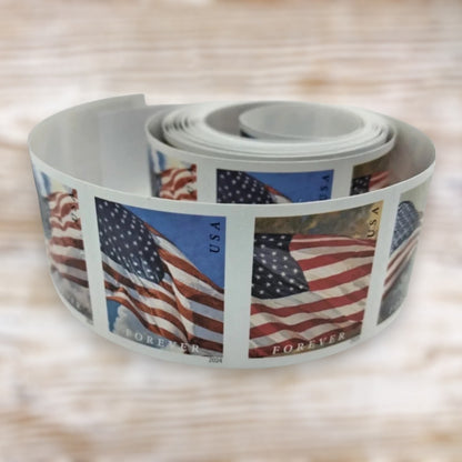 U.S. Flag Forever Stamps Bulk Pack – 25,000 Stamps / 250 Rolls – Multiple Years Available