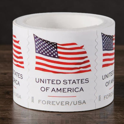 2025 U.S Flag Forever Stamps First-Class Postage Coil of 100 Stamps