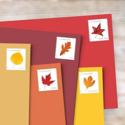 Vibrant Leaves 2025 Postcard Rate Stamps Self-Adhesive Coil for Postcards