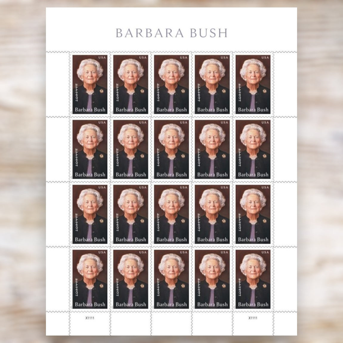 Barbara Bush 2025 Forever Postage Stamps Self-Adhesive Sheet for Commemorative Mail