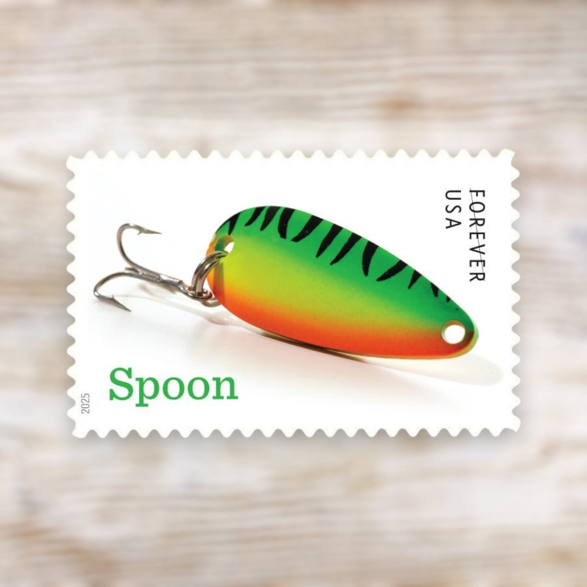 Freshwater Fishing Lures 2025 Forever Postage Stamps Self-Adhesive Sheet for Outdoor Mail and Greeting Cards