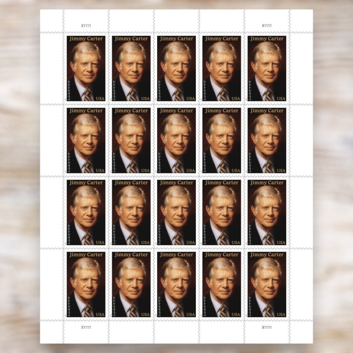Jimmy Carter 2025 Forever Postage Stamps Self-Adhesive Sheet for Commemorative Mail