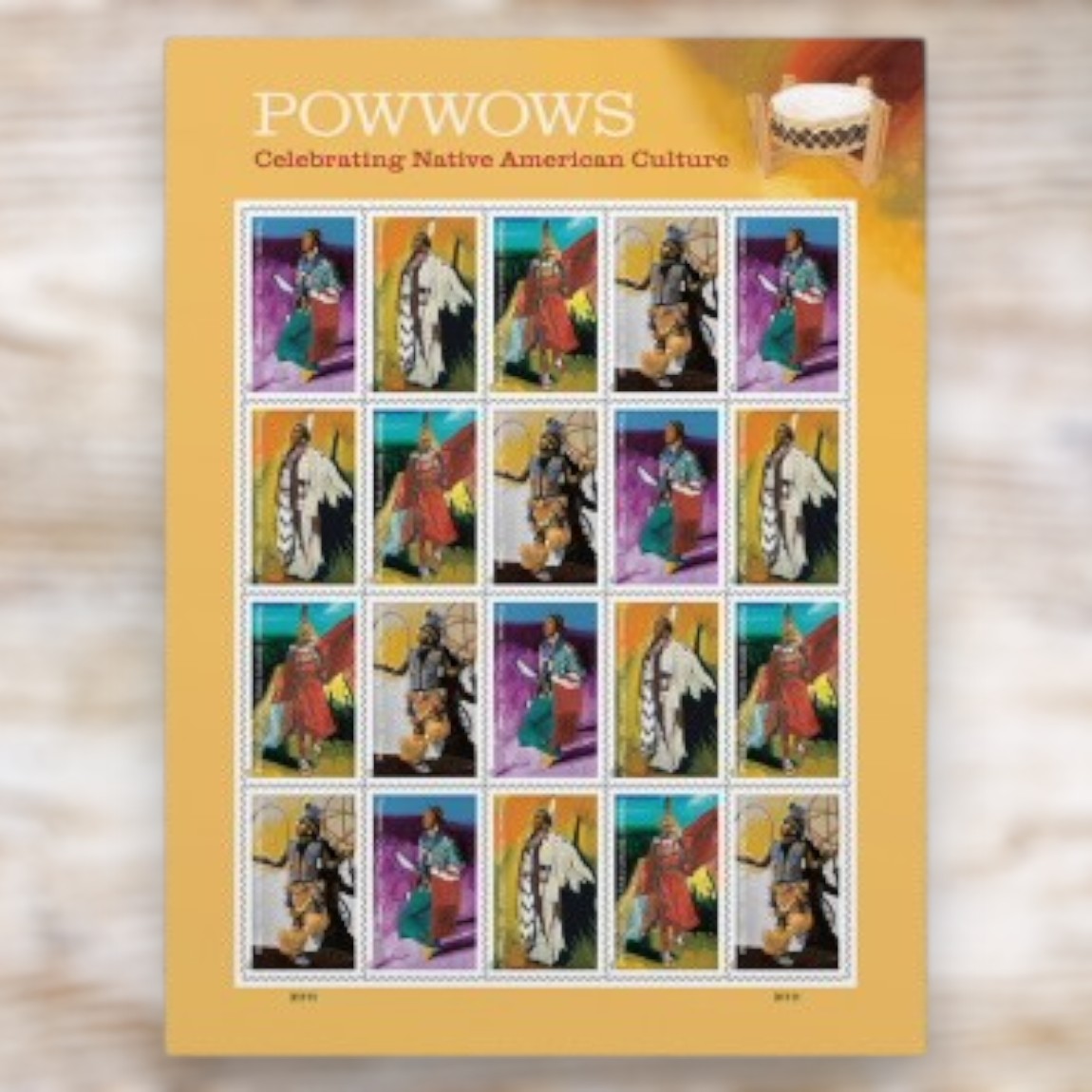 Powwows: Celebrating Native American Culture 2025 Forever Postage Stamps Self-Adhesive Sheet for Commemorative Mail