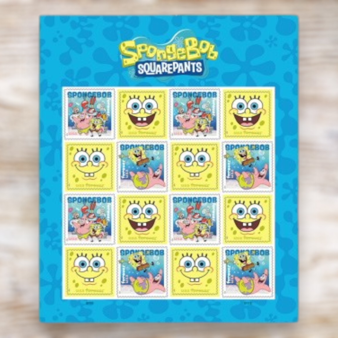 SpongeBob SquarePants 2025 Forever Postage Stamps Self-Adhesive Sheet for Greeting Cards and Letters