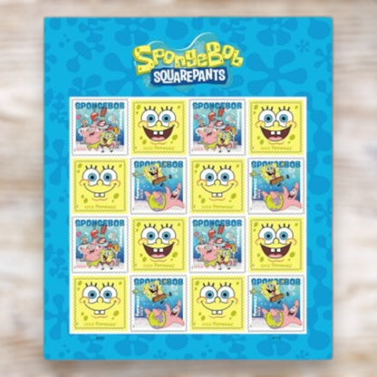 SpongeBob SquarePants 2025 Forever Postage Stamps Self-Adhesive Sheet for Greeting Cards and Letters